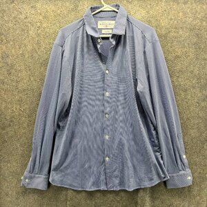 Mizzen Main Shirt Mens XL Blue Button Down Preppy Trim Fit Spinnaker Gingham USA
